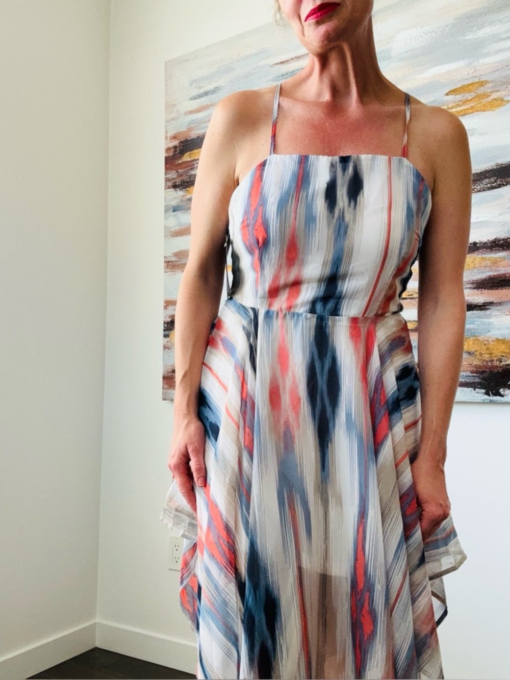 NWT Fashion Nova Feels Like Destiny Maxi Dress - Blue Multi - Size L